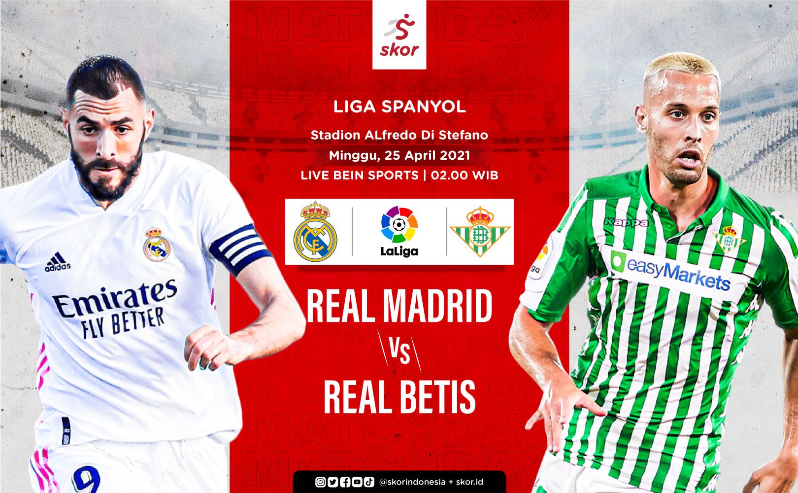 Live Streaming La Liga Pekan ke-32, Real Madrid vs Real Betis