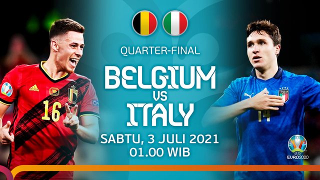 Live Streaming 8 Besar Euro 2020 : Belgia v Italia