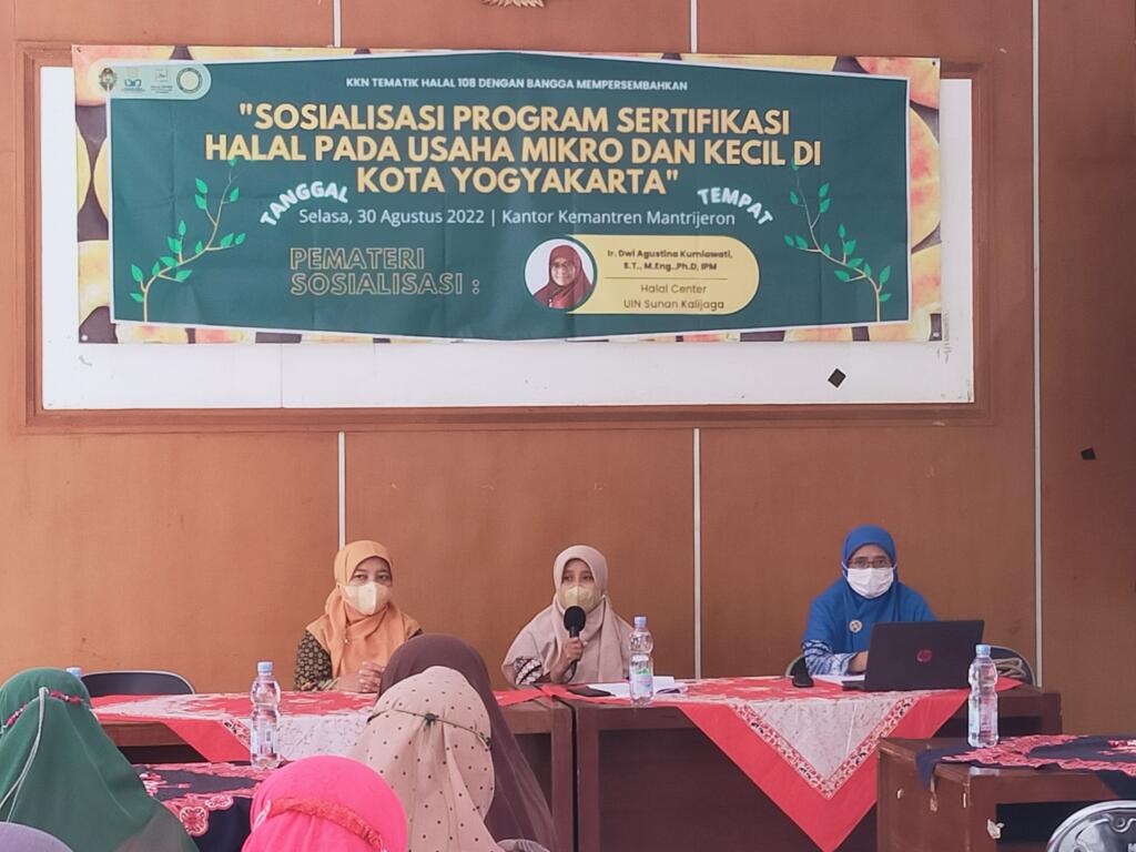 Gandeng Kemantren Mantrijeron, KKN Tematik Halal 108 UIN SUKA Gelar Seminar Sertifikasi Halal