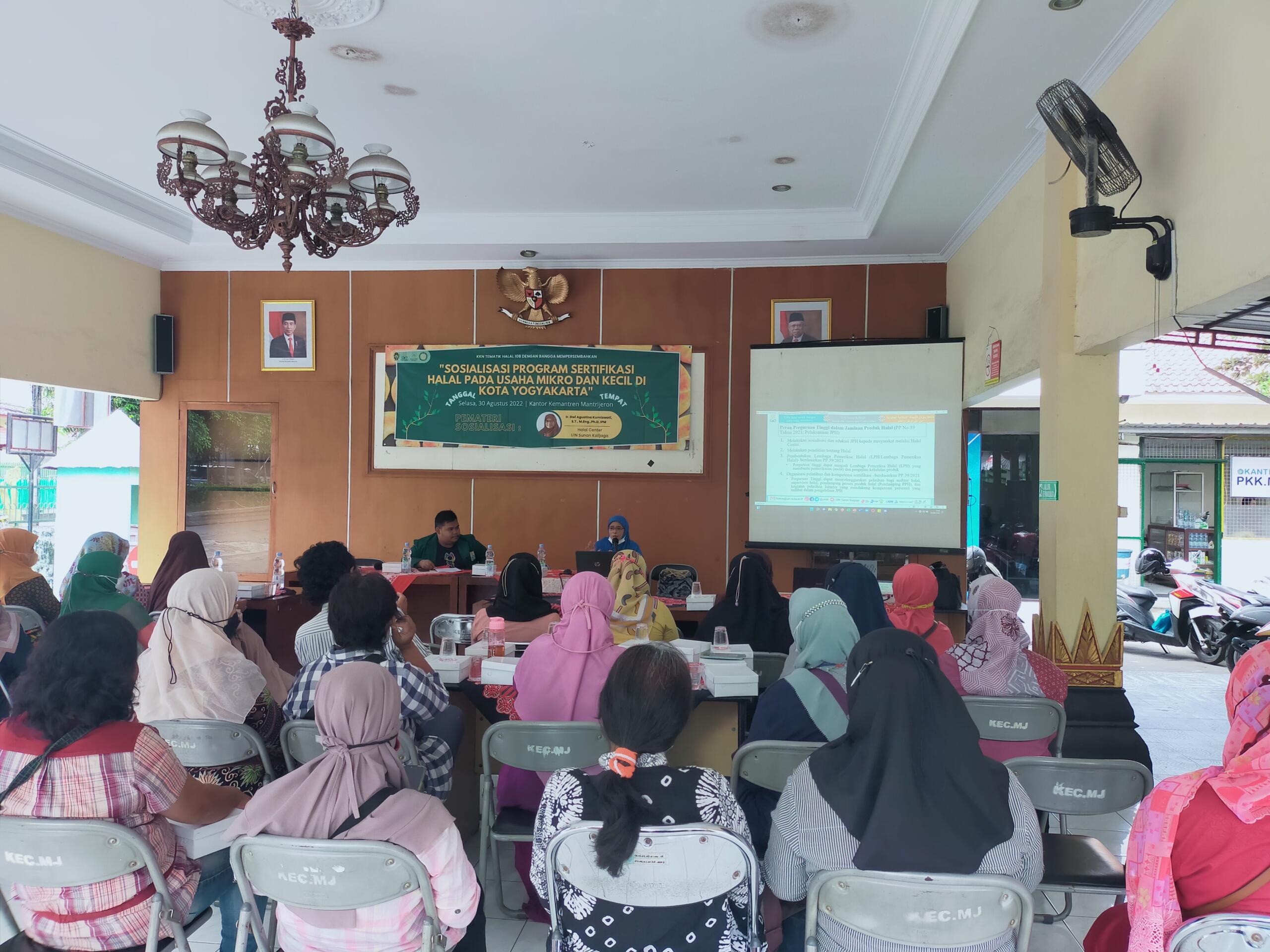 Gandeng Kemantren Mantrijeron, KKN Tematik Halal 108 UIN SUKA Gelar Seminar Sertifikasi Halal
