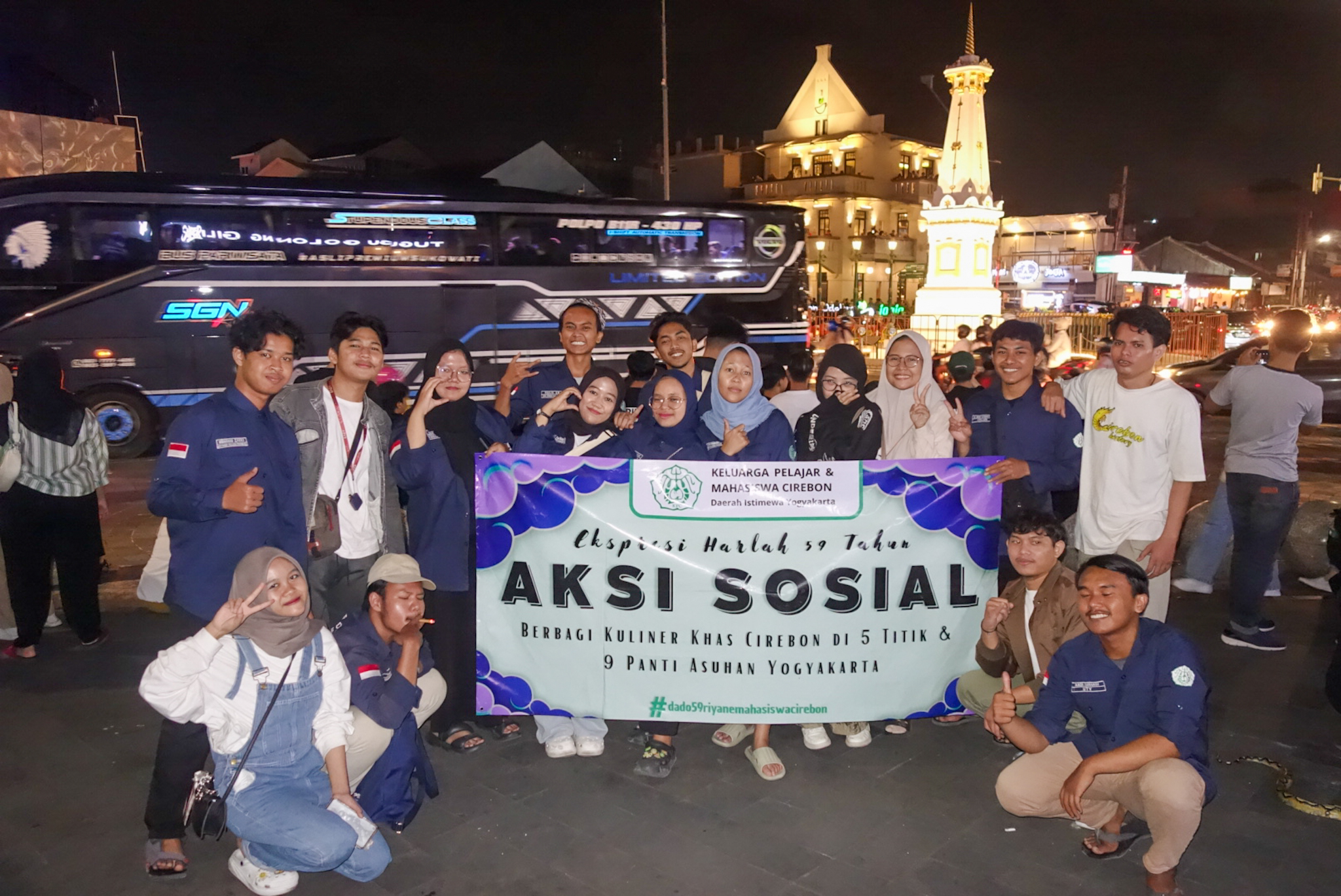 <strong>Ekspresikan Rasa Syukur Hari Lahir Ke-59 Tahun Organisasi, Mahasiswa Daerah  Cirebon di Yogyakarta Lakukan Ini</strong>