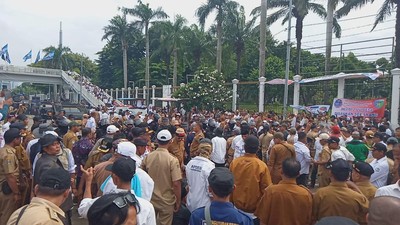 Ricuh Depan Gedung Parlemen Saat Demo Apdesi